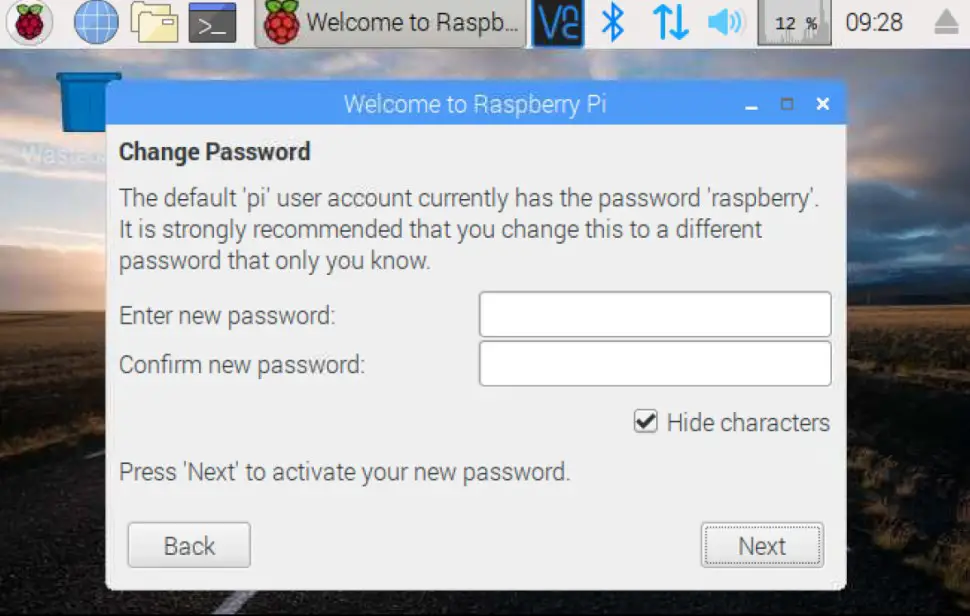 change default password