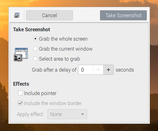 gnome screenshot options