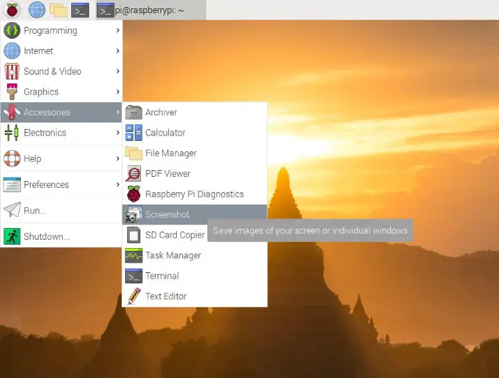 raspberry pi screenshot using gnome screenshot