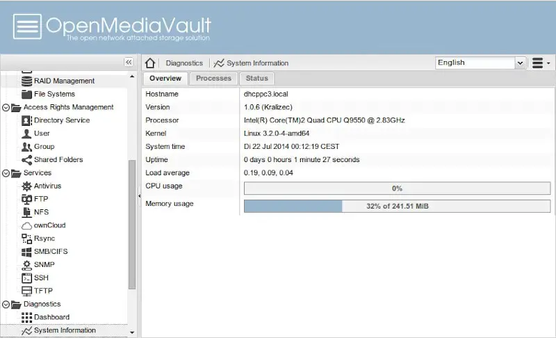 Open Media Vault for Raspberry Pi