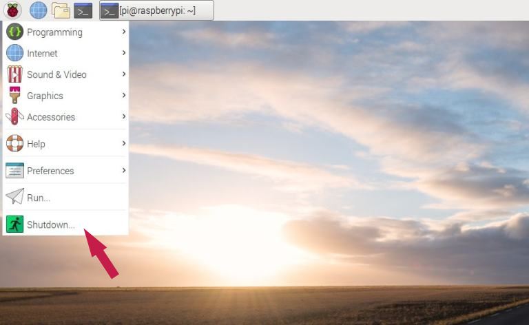 shutdown raspberry pi
