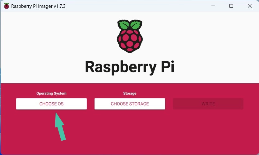 choosing os in raspberry pi imager
